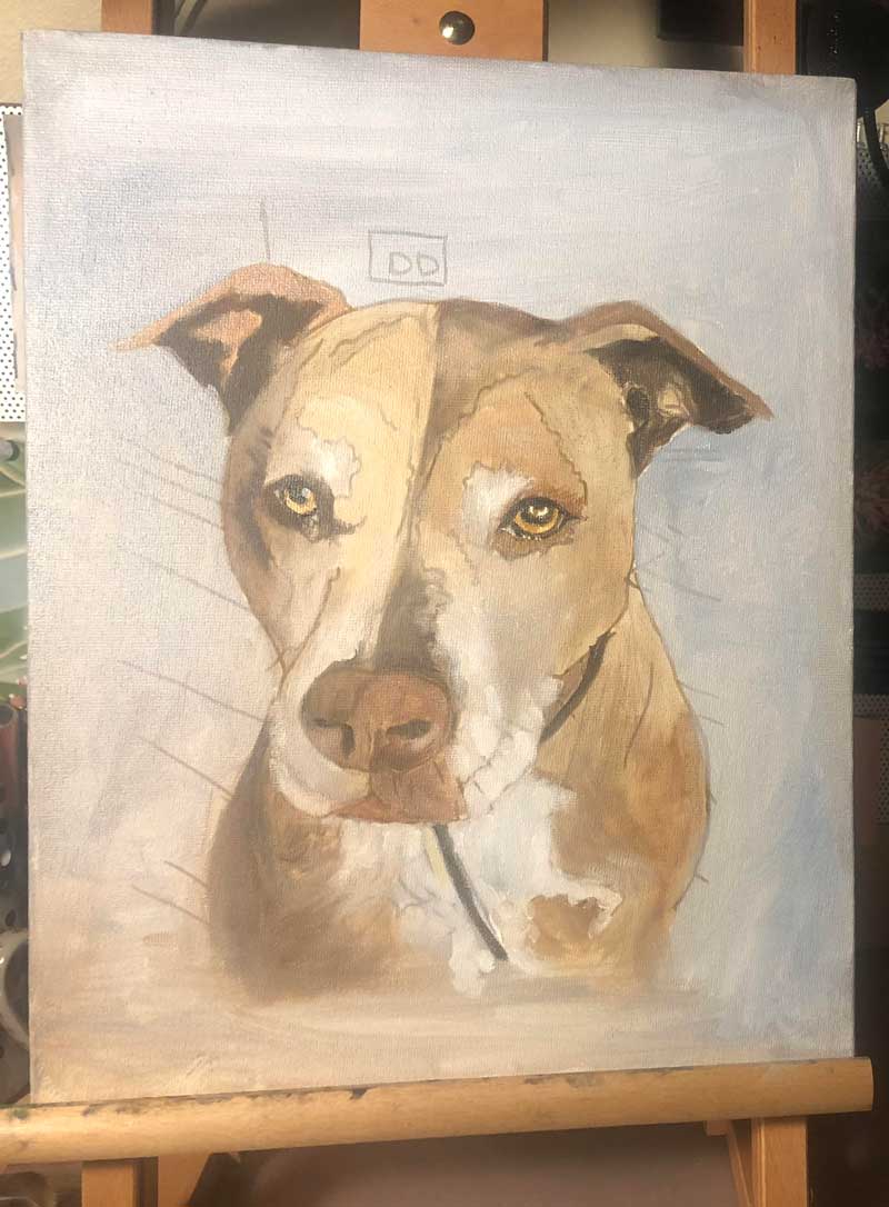 Martas -fine art, hand painted, realistic multi-layer oil portraits - in progress