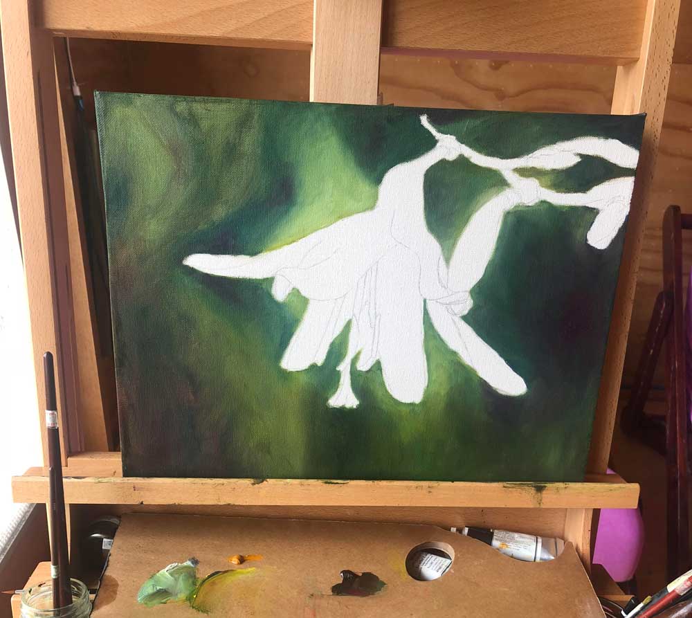 Flower - oil painting in progress