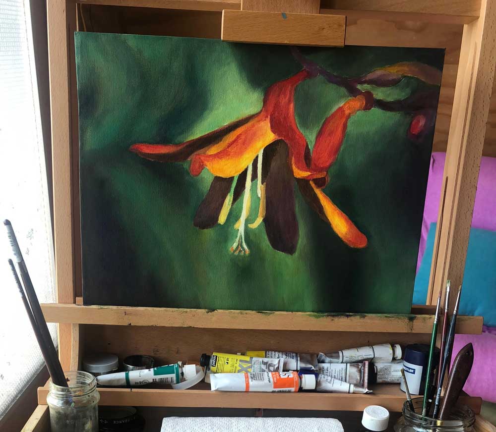 Flower - fine art, hand painted, realistic multi-layer traditional oil painting